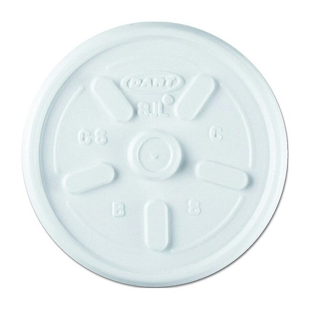 Dart Lid for 8 oz. Hot Cup, Flat, Vented, White, Pk1000 8JL