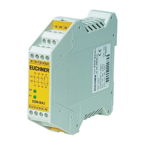 Euchner Safety Relay,In 24VAC/DC,8A @ 250V AC ESM-BA301