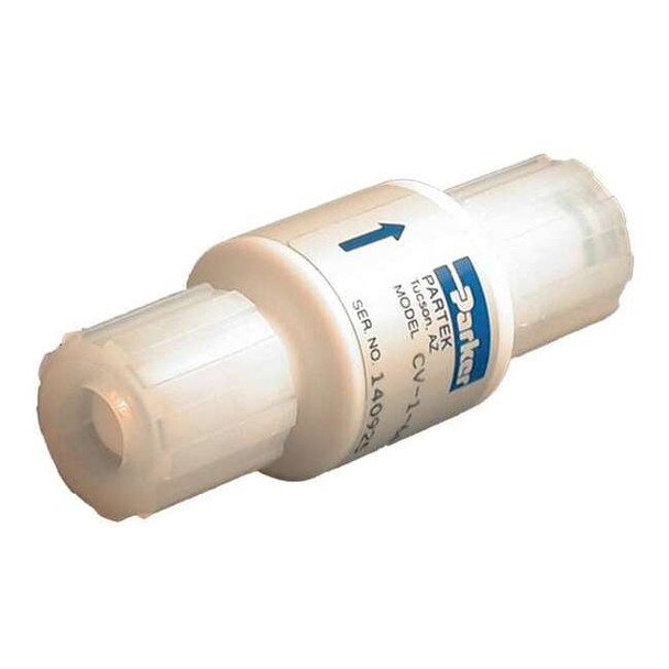 Check Valve, CV-1 Series, 1/4 in, PARGRIP x PARGRIP, Inline, PTFE Body