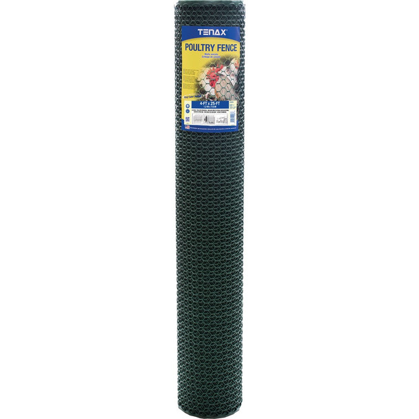 Tenax 4 Ft. x 25 Ft. Green High Density Polyethylene Poultry Fence 72120428