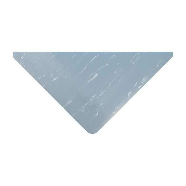 Antifatigue Mat, 5 ft. L x 3 ft. W, 1/2" Thickness, Vinyl, Marble, Blue/White