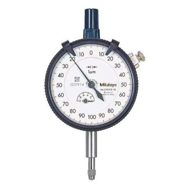 Mitutoyo Dial Indicator,0 to 1mm,0-100-0 2109AB-10