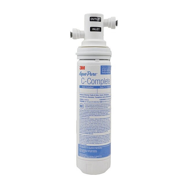 3m Water Filter System, 0.8 gpm, 0.5 Micron, 12 1/2 in H 04-99534