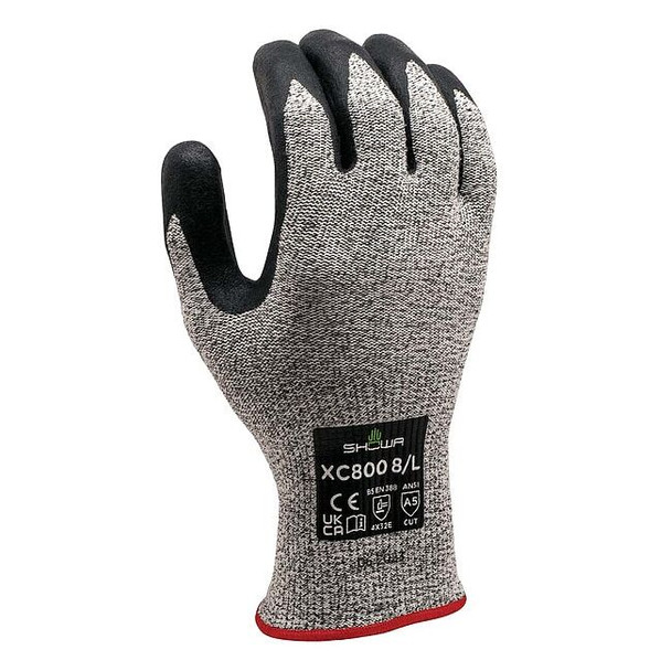 Showa Knit Gloves, Cut Level A5 ,Microporous Nitrile ,Embossed ,S 1 PR XC800S-06
