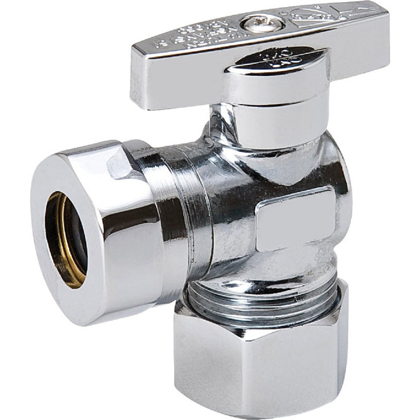 ProLine 5/8 In. OD x 7/16 In. SLIP Quarter Turn Angle Stop 190-037HC