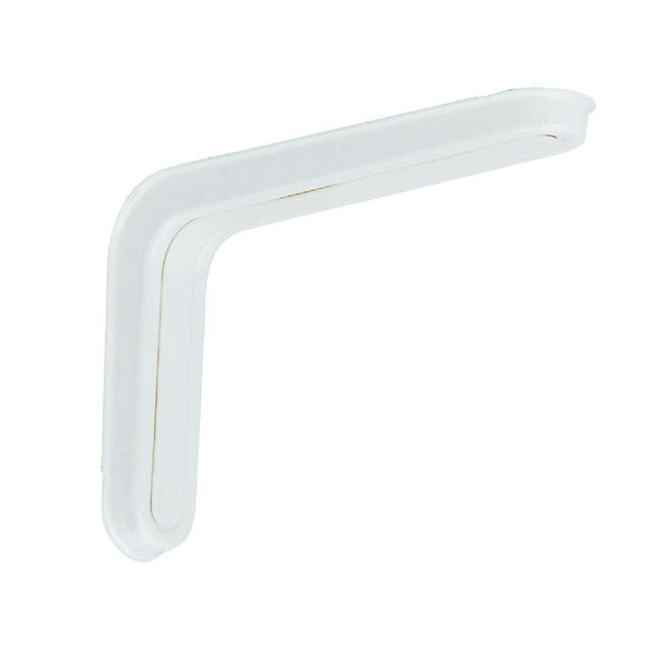 Knape & Vogt Slim-Line 8 In. D. x 5.25 In. H. White Steel L Bracket 215SP WH 8