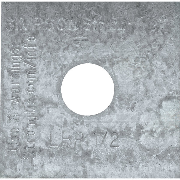 Simpson Strong-Tie 1/2 Bearing Plate Zmax LBP1/2Z Pack of 50
