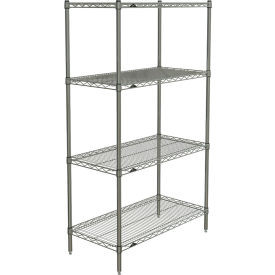 Metro 4 Shelf Super Erecta Brite Zinc Shelving Unit Add On 36""W x 18""D x 63""H
