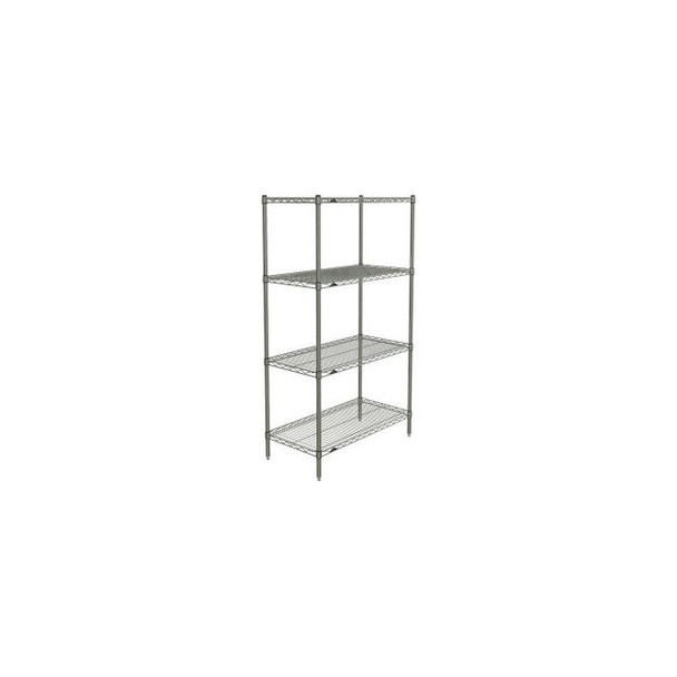 Metro 4 Shelf Super Erecta Brite Zinc Shelving Unit Add On 36""W x 18""D x 63""H