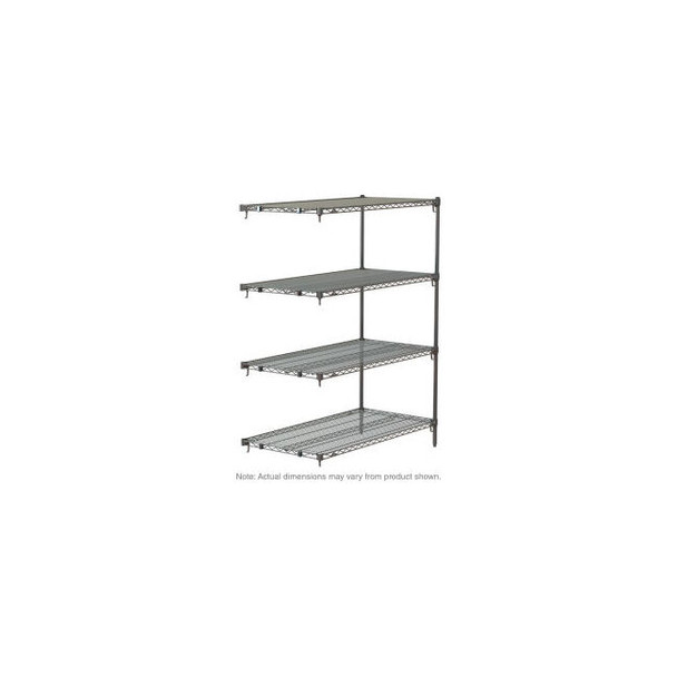 Metro 4 Shelf Chrome Wire Shelving Unit Add On 48""W x 24""D x 86""H