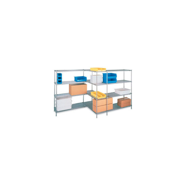 Metro 4 Shelf Super Erecta Brite Zinc Shelving Unit Add On 60""W x 18""D x 63""H