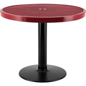 Global Industrial 36"" Round Outdoor Caf Table 29""H Expanded Metal Red