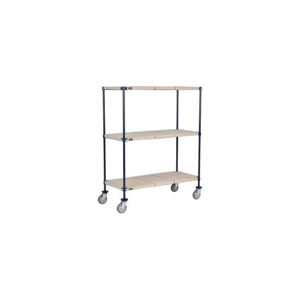 Nexel 3 Shelf Truck Nexelite 36""W x 18""D x 60""H Polyurethane Swivel Casters