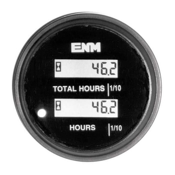 Enm DC Hour Meter, LCD, Round, Resettable PT1210F0