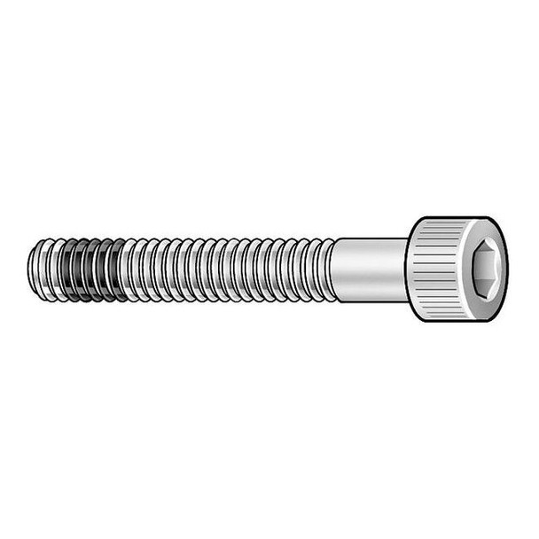 #8-32 Socket Head Cap Screw, Socket, Passivated Steel, 1 in Length, 5 PK