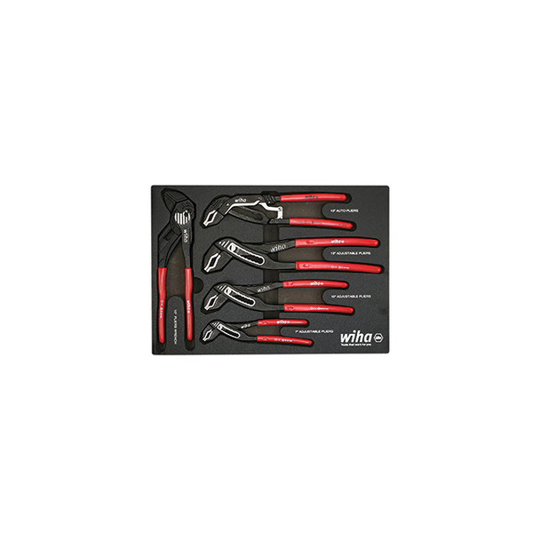 5 Piece Classic Grip V-Jaw Tongue and Groove Pliers Tray Set 34691