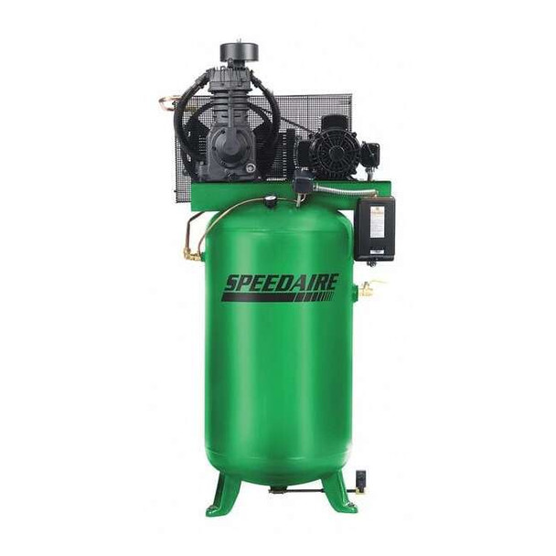 Speedaire Elec. Air Compressor, 2 Stage, 5HP, 16.6CFM, Tank Size: 80 gal. 35WC43