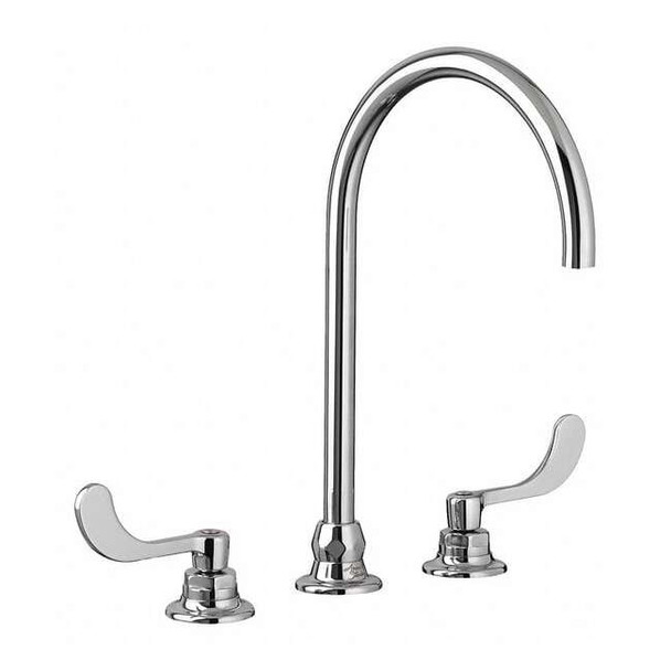 Manual Gooseneck Kitchen/Bathroom Faucet, 8" Mount, Chrome 3 Hole