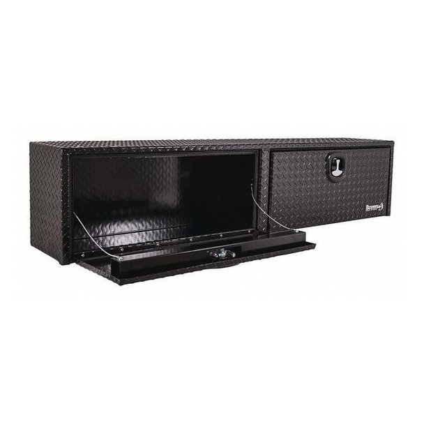 18x16x90 Inch Gloss Black Diamond Tread Aluminum Topsider Truck Box