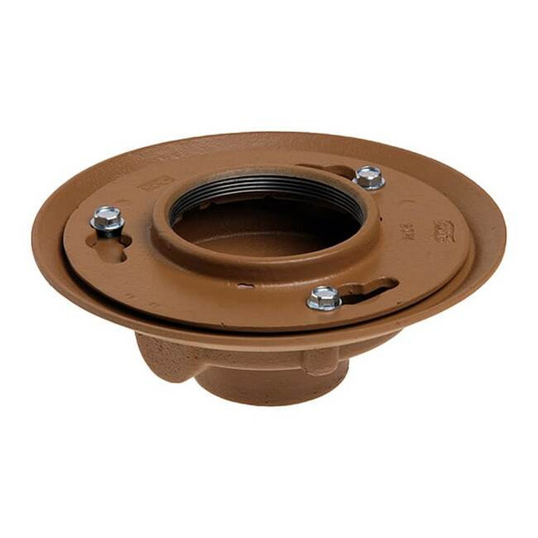 Commercial with Flashing Collar Floor Drain, cast iron, 4", No-Hub
