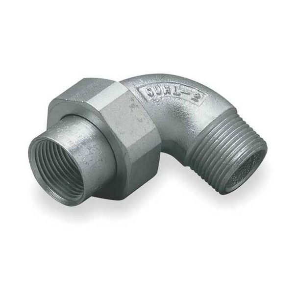 Hubbell Killark IMC Union, 1/2 in, Threaded, Steel, Plain, Gray GUML-1MWW
