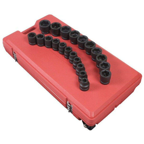 Sunex SAE Impact Socket Set,1"Dr,6Pt,21 pcs. 5692