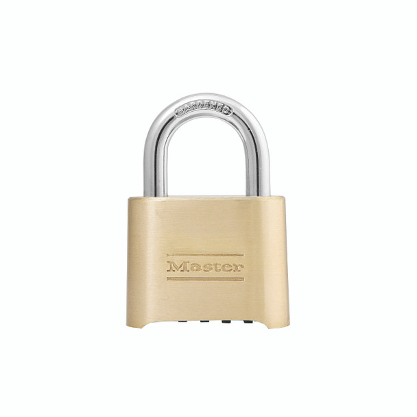 No. 175 Combination Brass Padlock, 5/16 in dia, 1 in L x 1 W, Brass