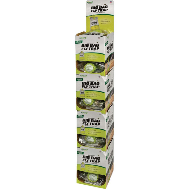 Rescue Big Bag Disposable Outdoor Fly Trap Floor Display (48-Count) BFTD-FD48