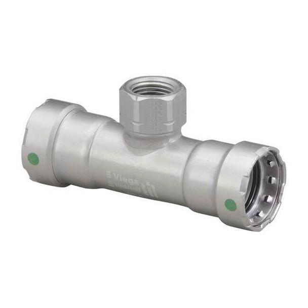 Viega Tee,Steel,Press-fit3/4",3/4",FNPT1/2" 25405