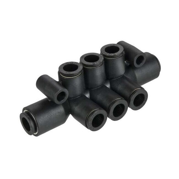 Legris Fractional Push-to-Connect Fitting, Nylon, Black 3306 56 04