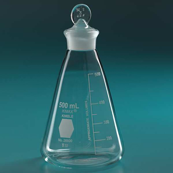 Kimble Chase Erlenmeyer Flask,500mL,PK8 26600-500