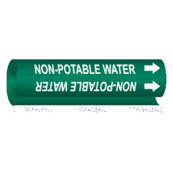Brady Pipe Marker,Non-Potable Water, 5843-II 5843-II