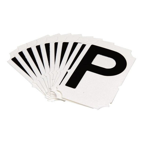 Brady LetterLabel,Polyester,2inH,1-5/8inW,PK10 5050P-P