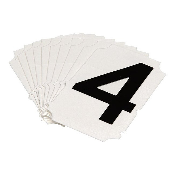 Brady NumberLabel,Polyester,2inH,1-3/4inW,PK10 5050P-4