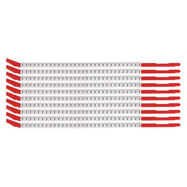 Brady Wire Marker Wand, Preprinted, Sleeve, PK10, SCN10-2 SCN10-2