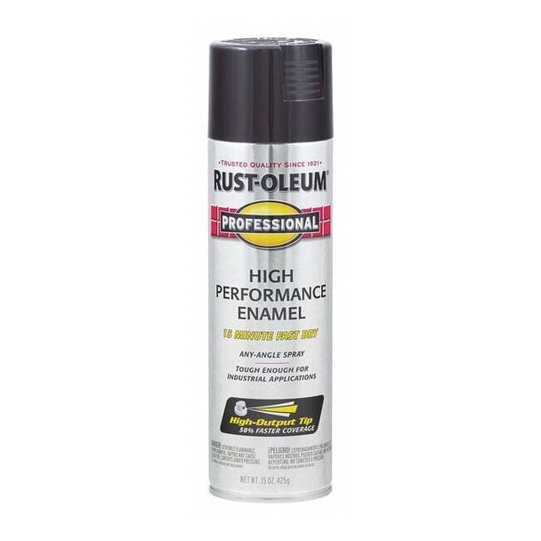 Rust-Oleum Rust Preventative Spray Paint, Black, Gloss, Solvent, 15 Oz 7579838