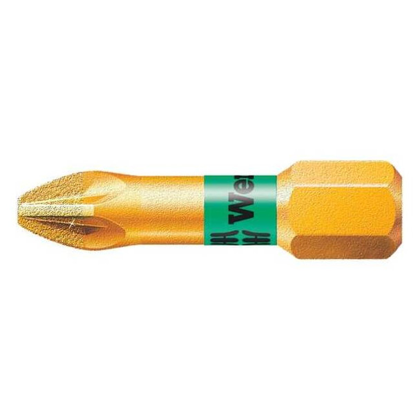 Wera Torsion Bit,SAE,1/4",Hex,No 1,1",S2 Steel 05056700001