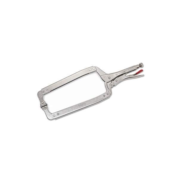 Locking C-Clamp, Swivel Pads, Locking Grip, 18 in Long