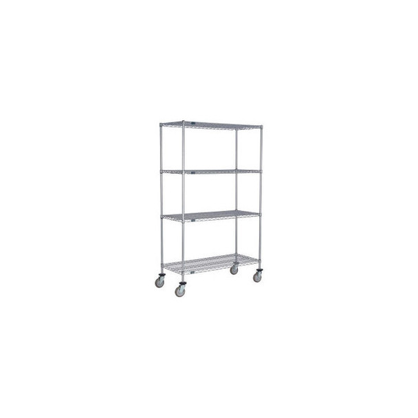 Nexel 4 Shelf Truck Nexelate 36""W x 18""D x 60""H Polyurethane Swivel Casters
