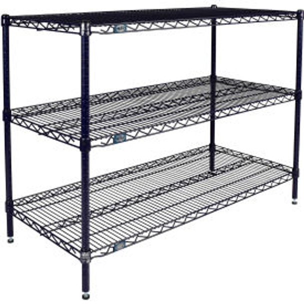 Nexel 3 Shelf Nexelon Blue Wire Shelving Unit Starter 36""W x 21""D x 34""H