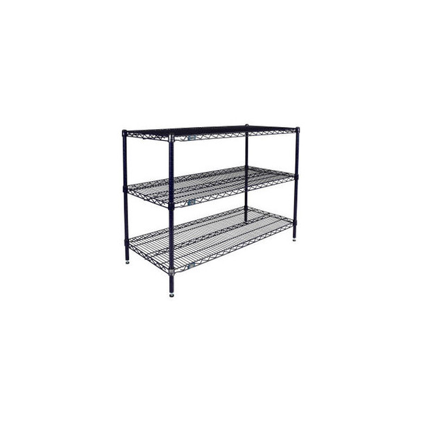 Nexel 3 Shelf Nexelon Blue Wire Shelving Unit Starter 36""W x 21""D x 34""H