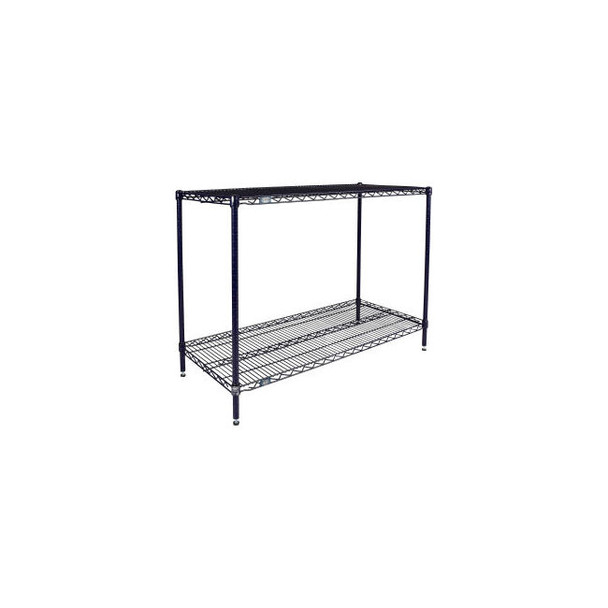 Nexel 2 Shelf Nexelon Blue Wire Shelving Unit Starter 24""W x 24""D x 34""H