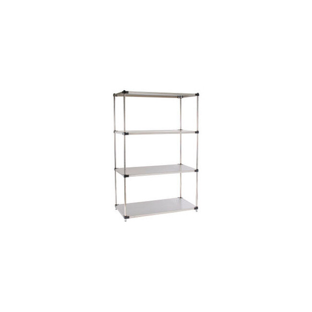 Nexel 4 Shelf Stainless Steel Solid Shelving Unit Starter 36""W x 18""D x 54""H