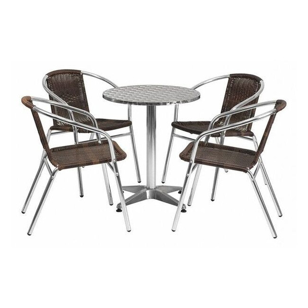 Flash Furniture TLH-ALUM-24RD-020CHR4-GG