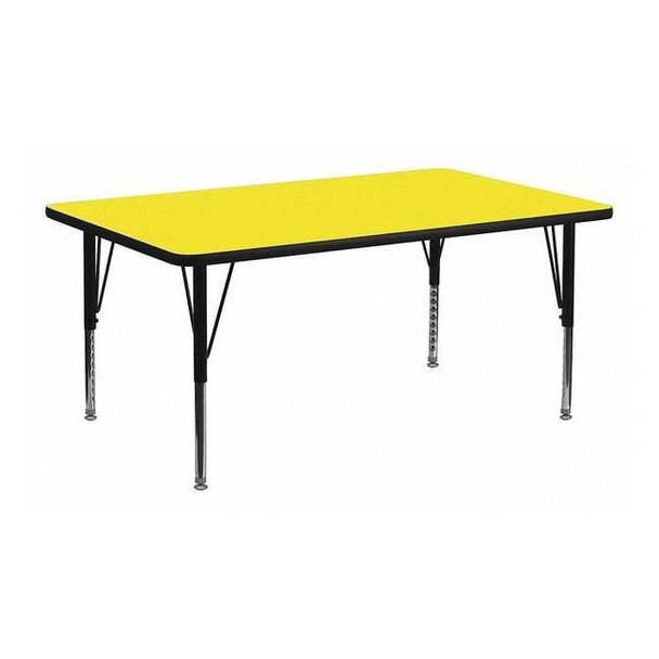 Rectangle Activity Table, 30" W, 72" L, 25.25" H, Laminate, Yellow