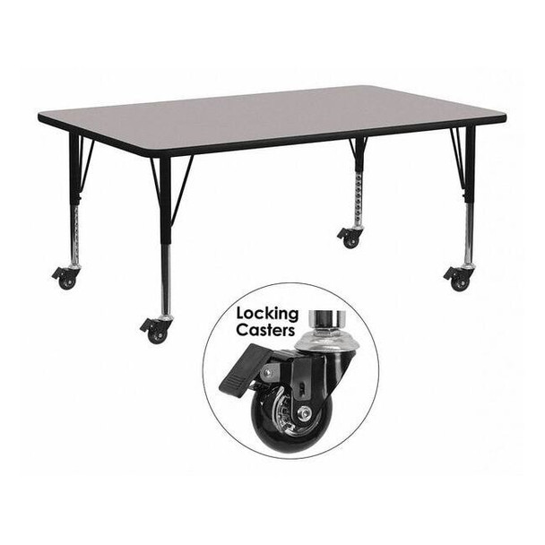 Rectangle Activity Table, 30" W, 72" L, 25.5" H, Laminate, Grey