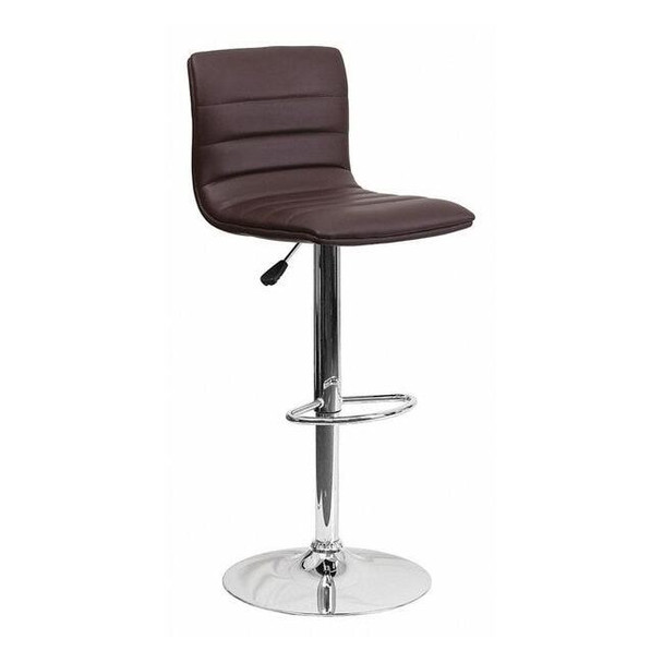 Flash Furniture Brown Vinyl Barstool,Adj Height CH-92023-1-BRN-GG