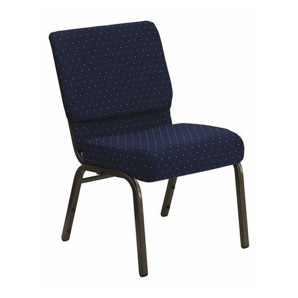 Hercules Church Chair, Blue Back, 21-1/4 in W 25" L 33" H, Fabric Seat