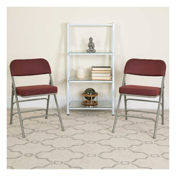 Flash Furniture Burgundy Fabric Folding Chair,PK4 4-AW-MC320AF-BG-GG