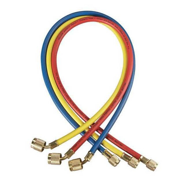 Yellow Jacket Manifold Hose Set,48 In,Red,Yellow,Blue 22984